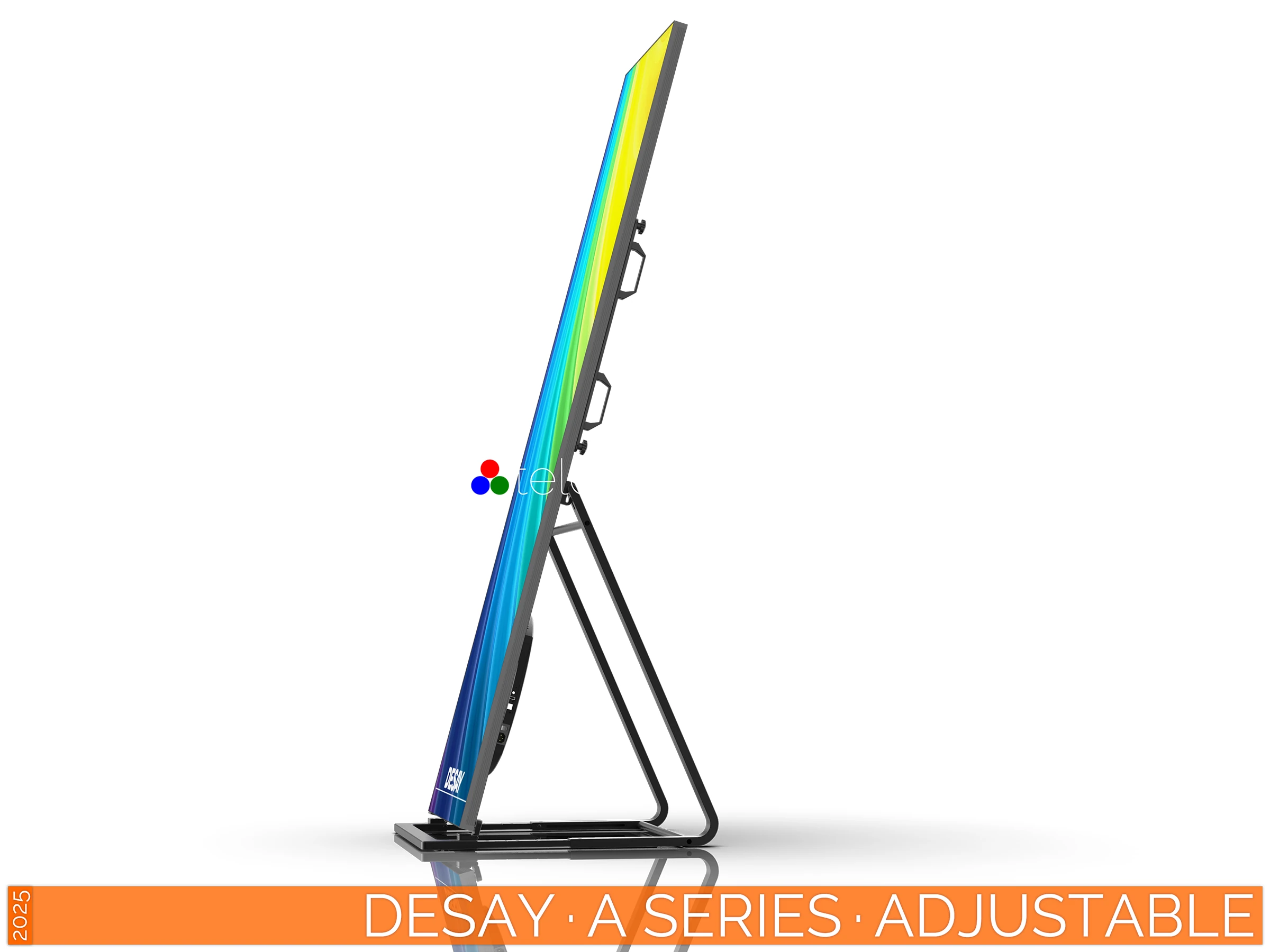 The Art of LED · Desay A Series Poster · Adjustable Stand Configuration for Space-Saving Installations · NovaStar ET1S-G Desay · A Series · Direct View LED Poster · Adjustable Stand Configuration for Flexible and Space-Saving Installations in Retail and Event Spaces · NovaStar Taurus T50 · VNNOX Cloud Remote Content Management