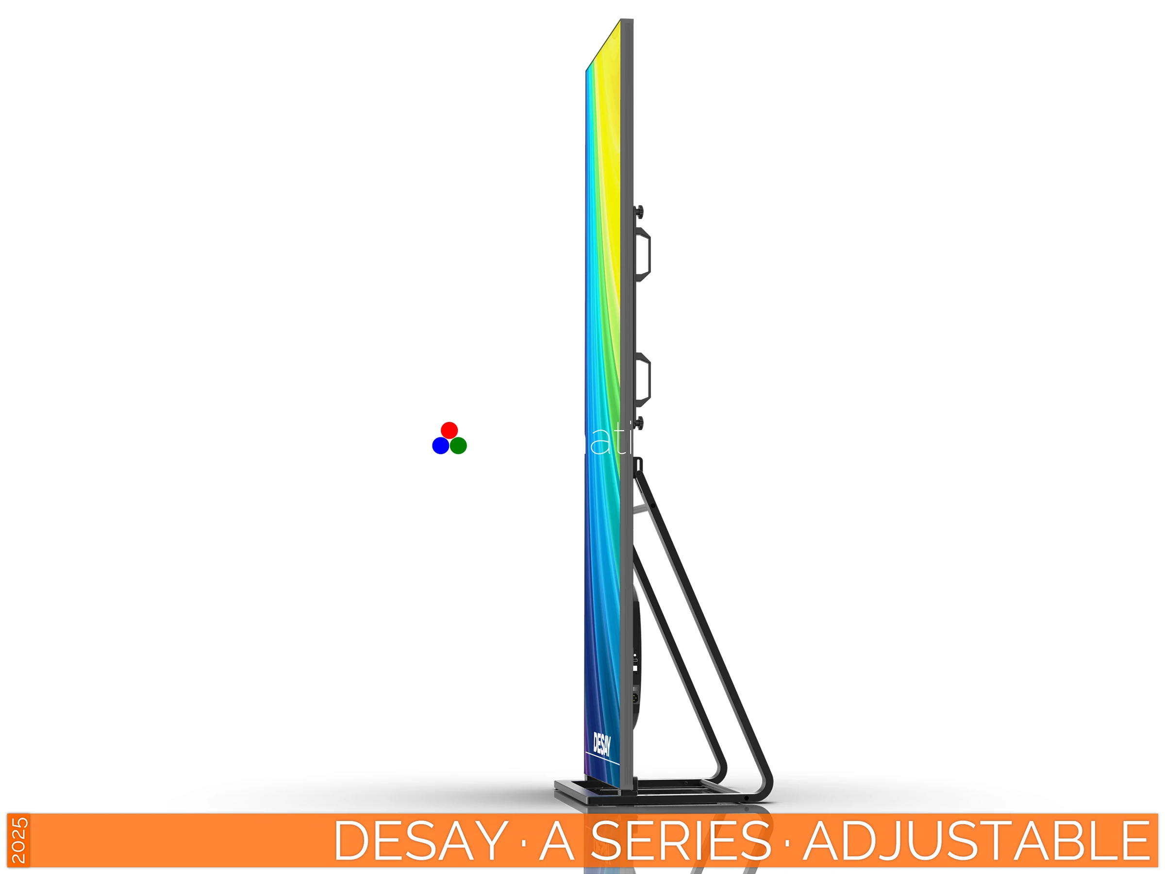 The Art of LED · Desay A Series Poster · Adjustable Stand Configuration for Versatile Installations · NovaStar H5 H2 Desay · A Series · Direct View LED Poster · Adjustable Stand Configuration for Stable and Versatile Installations in Retail and Events · NovaStar Taurus T50 · VNNOX Cloud Remote Content Management