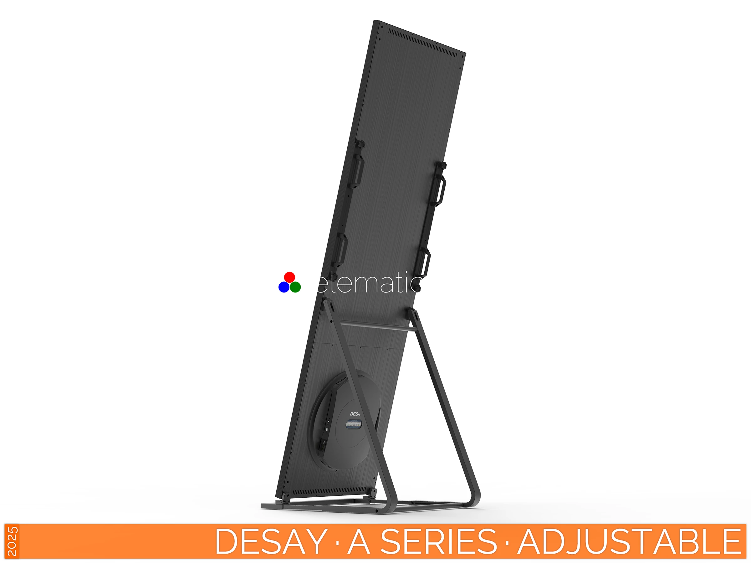 The Art of LED · Desay A Series Poster · Adjustable Stand Configuration for Professional Installations · NovaStar TU15 Pro Desay · A Series · Direct View LED Poster · Adjustable Stand Configuration for Professional and Flexible Installations in Retail and Event Spaces · NovaStar Taurus T50 · VNNOX Cloud Remote Content Management