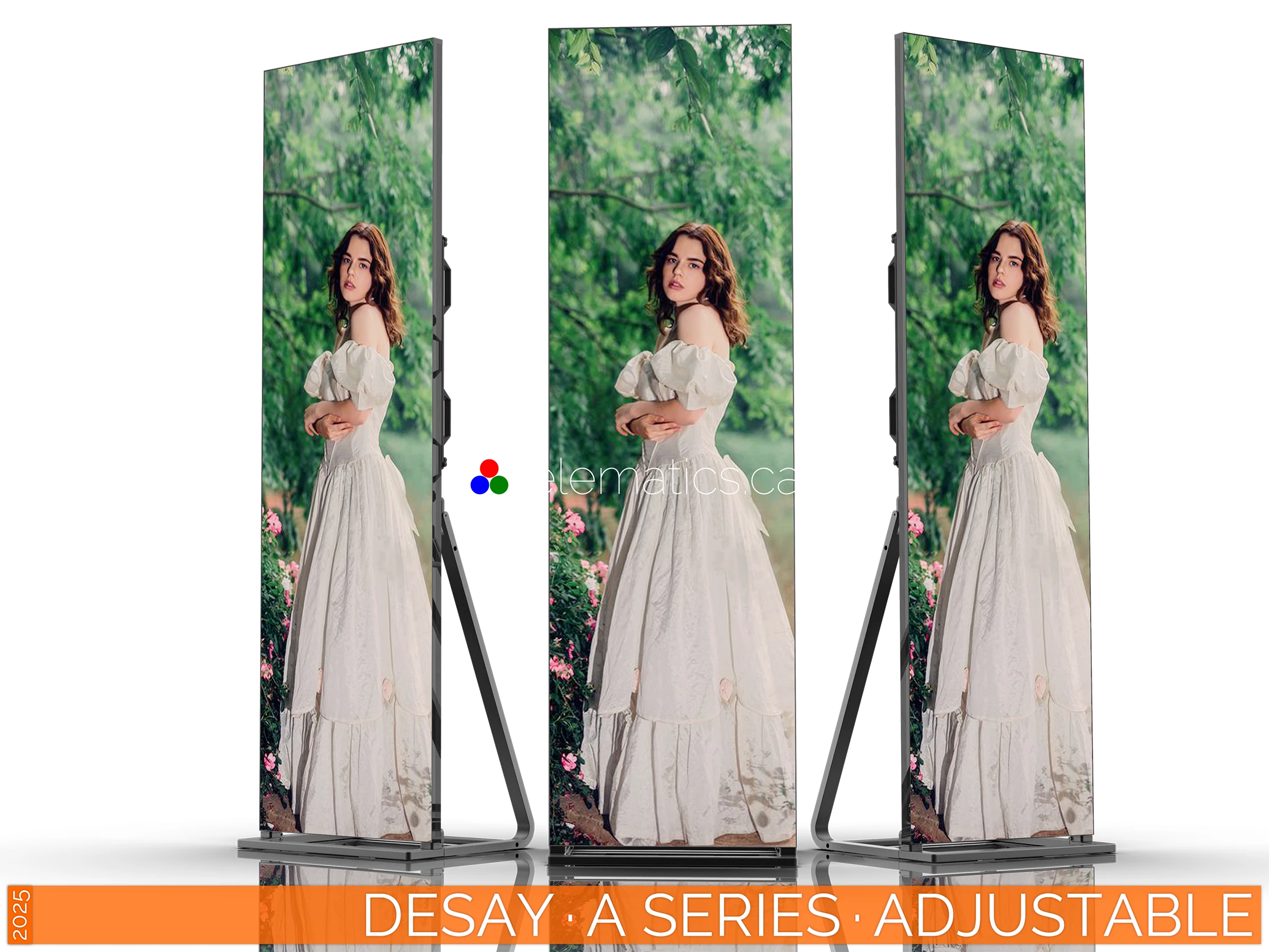 The Art of LED · Desay A Series Poster · Adjustable Stand Configuration for Mobile Installations · NovaStar VMP Desay · A Series · Direct View LED Poster · Adjustable Stand Configuration for Mobile and Flexible Installations in Retail and Event Spaces · NovaStar Taurus T50 · VNNOX Cloud Remote Content Management