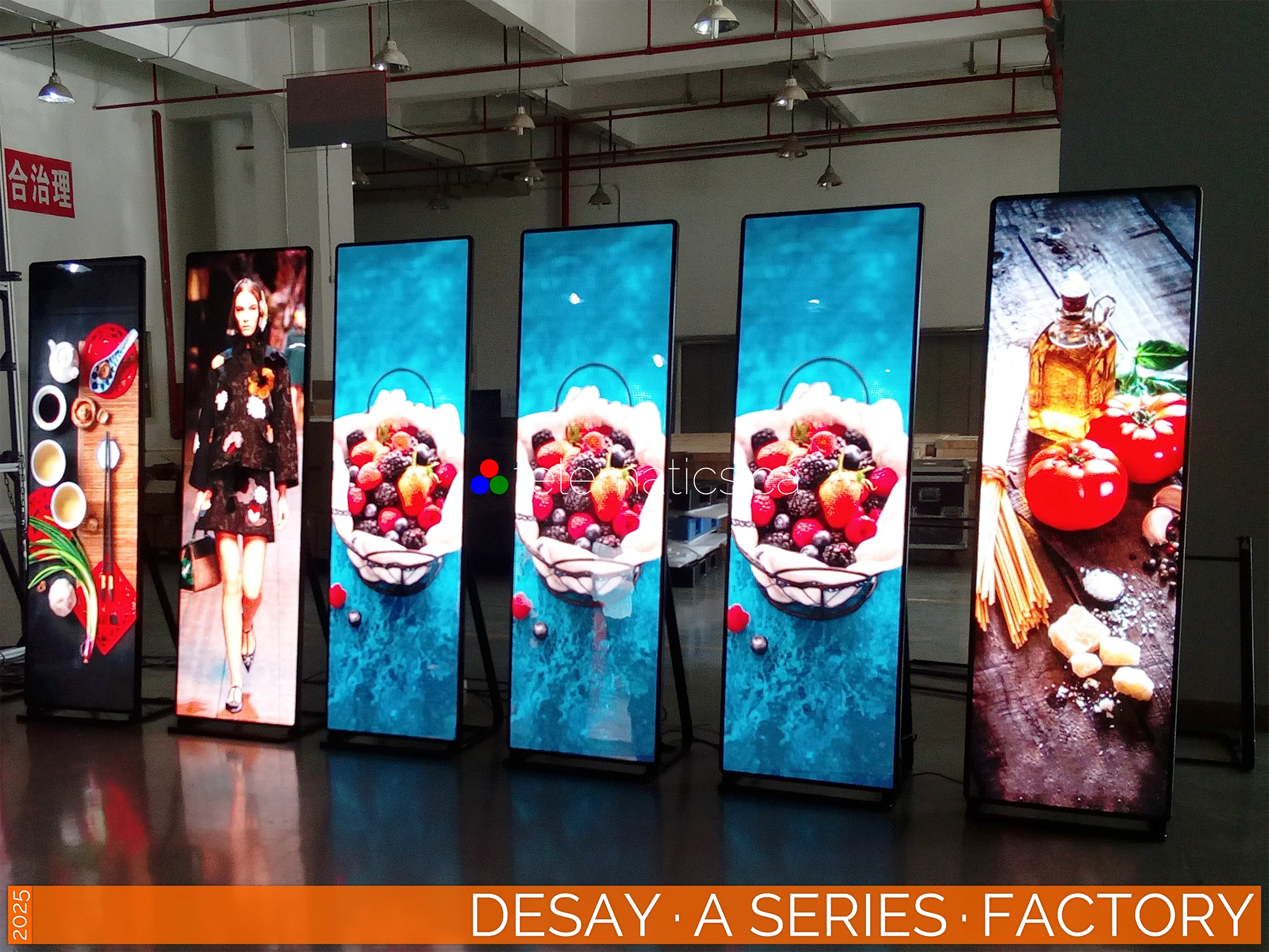 The Art of LED · Desay A Series Poster · Factory Testing for High-Quality Performance · NovaStar H20 Desay · A Series · Direct View LED Poster · Factory Testing for High-Quality Performance and Long-Term Reliability · NovaStar Taurus T50 · VNNOX Cloud Remote Content Management