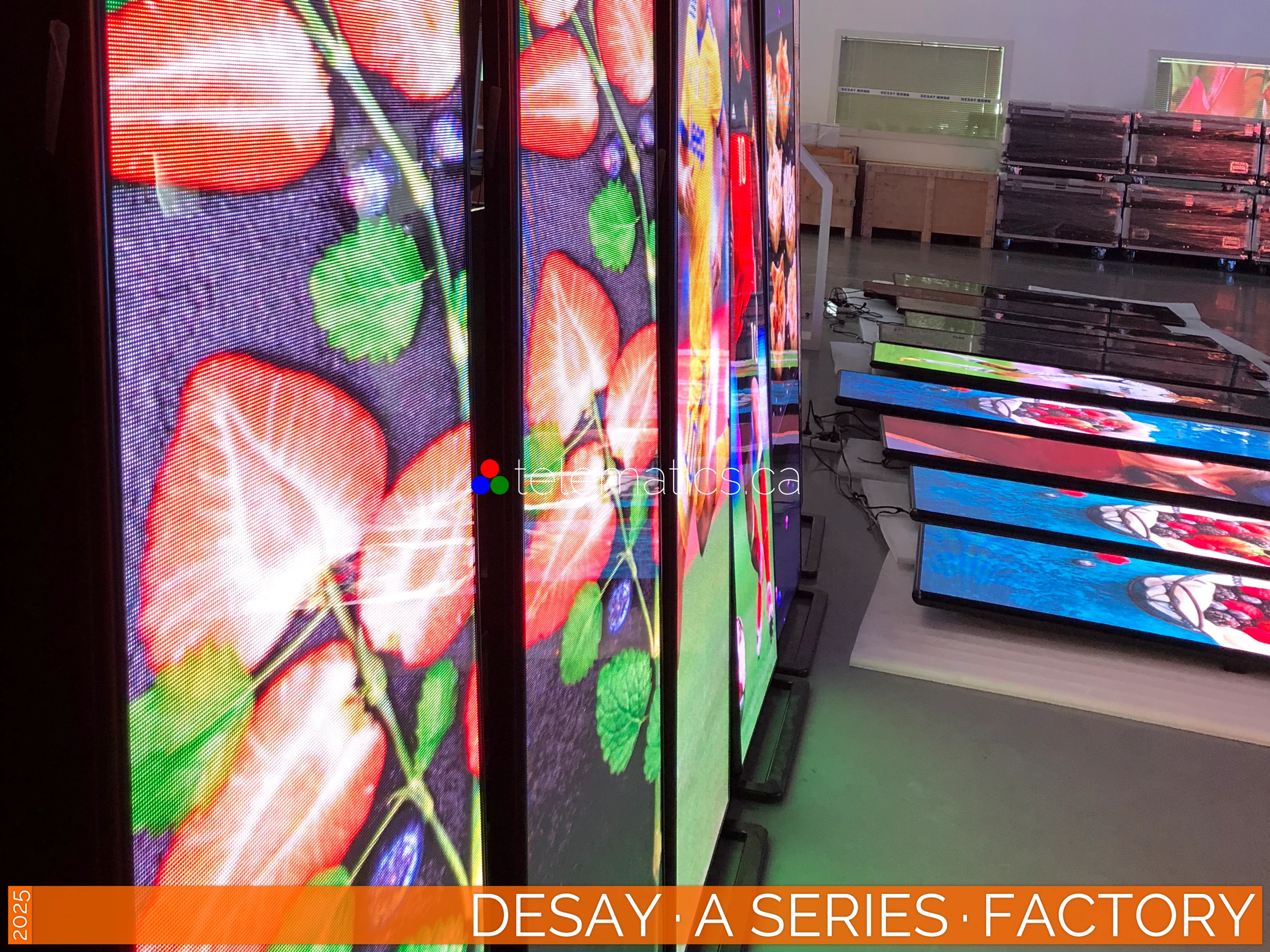 The Art of LED · Desay A Series Poster · Factory Testing for Reliable Performance · NovaStar TU40 Pro Desay · A Series · Direct View LED Poster · Factory Testing for Reliable Performance and Seamless Installations in Retail and Event Spaces · NovaStar Taurus T50 · VNNOX Cloud Remote Content Management