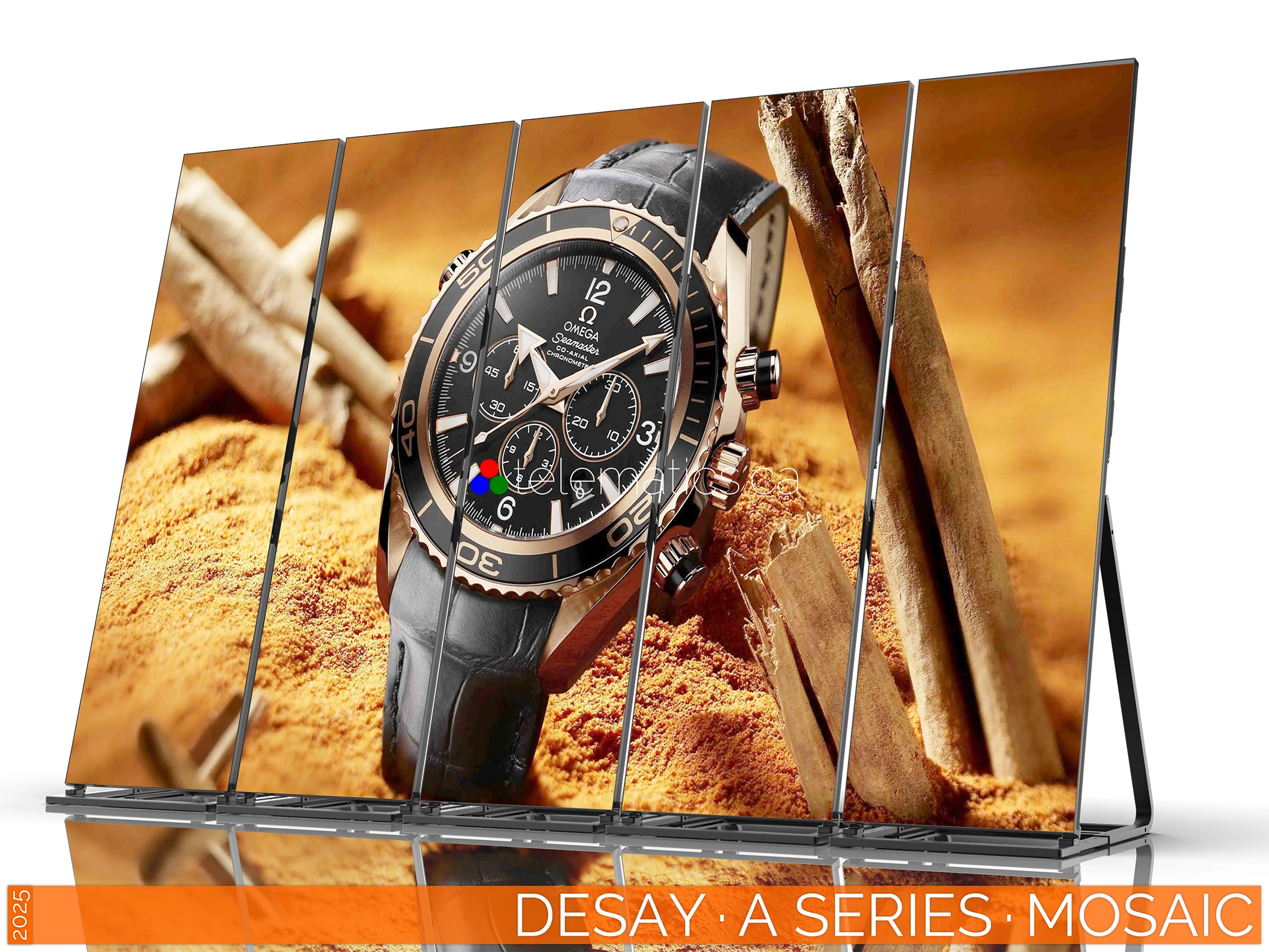 The Art of LED · Desay A Series Poster · Mosaic Display with Vibrant Visuals · NovaStar MX6000 Pro Desay · A Series · Direct View LED Poster · Mosaic Display with Vibrant Visuals for Retail and Event Applications · NovaStar Taurus T50 · VNNOX Cloud Remote Content Management