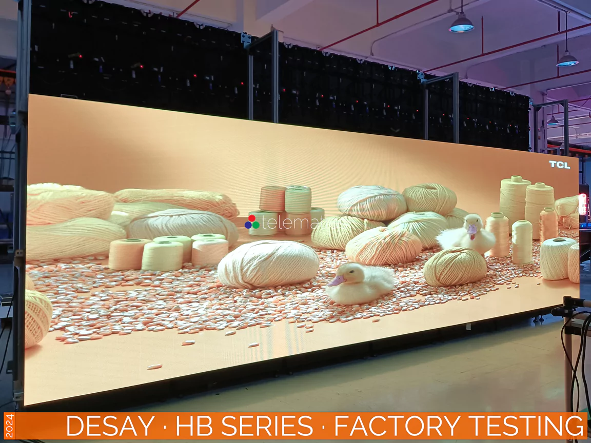 The Art Of LED · Desay · HB Series · Telematics Canada · Panel · Factory Testing Desay · HB Series · direct view LED panel · indoor outdoor display · installation · rental · stage · exhibit · ease of installation and service · novastar · coex · vmp · review · price · cost · factory testing