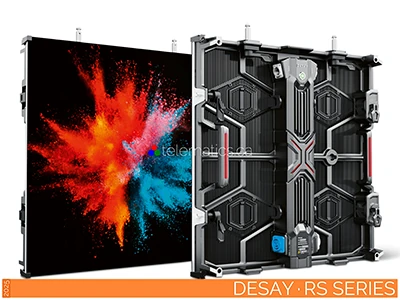 Desay RS Series indoor touring LED panels for exhibits and stage shows, with pixel resolutions as fine as 1.563 mm and GOB protection.