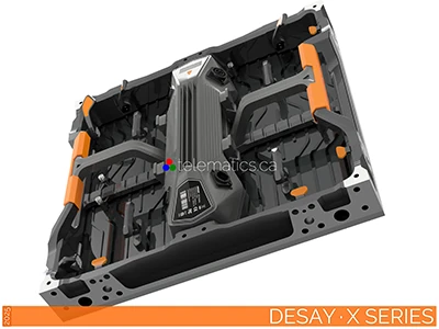 Desay X Series indoor/outdoor LED panels for stage shows, with 500×500×100 mm frames and concave or convex configurations.