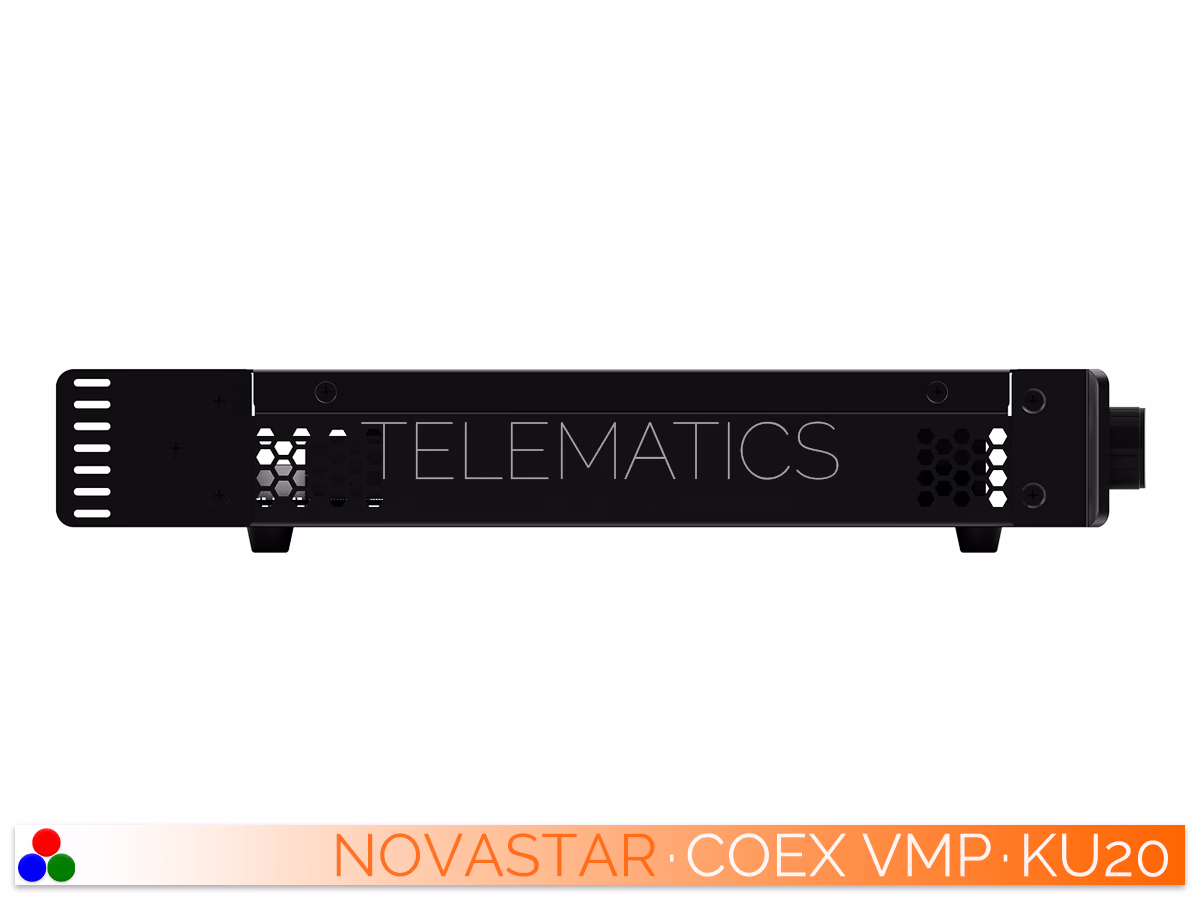 The Art Of Control · NovaStar COEX Series · Telematics Canada Left side profile view of the NovaStar COEX KU20 LED display controller.