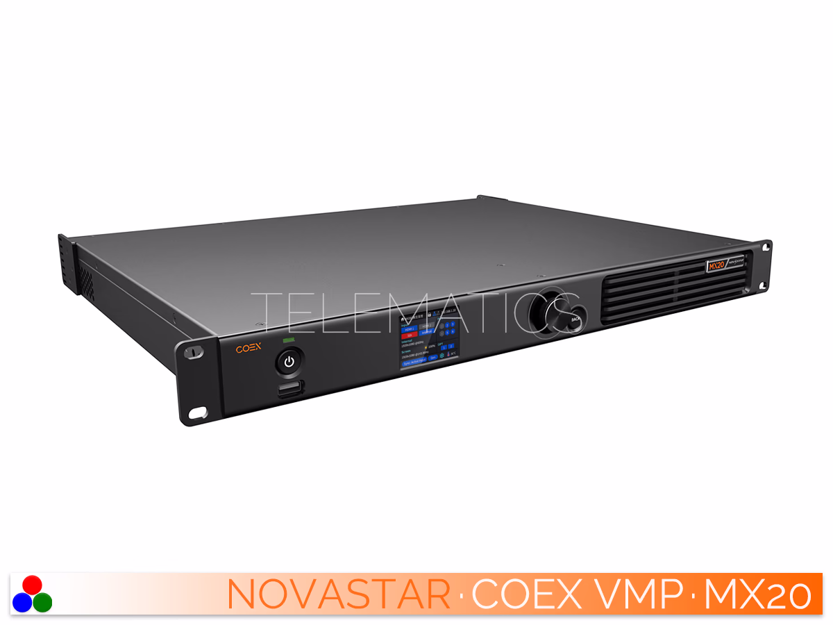 The Art Of Control · NovaStar COEX Series · Telematics Canada Front-right perspective of the NovaStar MX20 rackmount chassis.