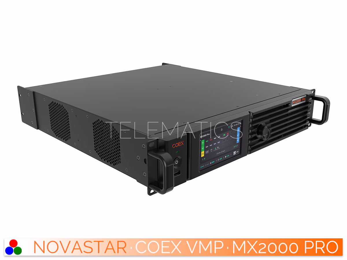 The Art Of Control · NovaStar COEX Series · Telematics Canada Front-left perspective of the NovaStar MX2000 Pro chassis and interface.