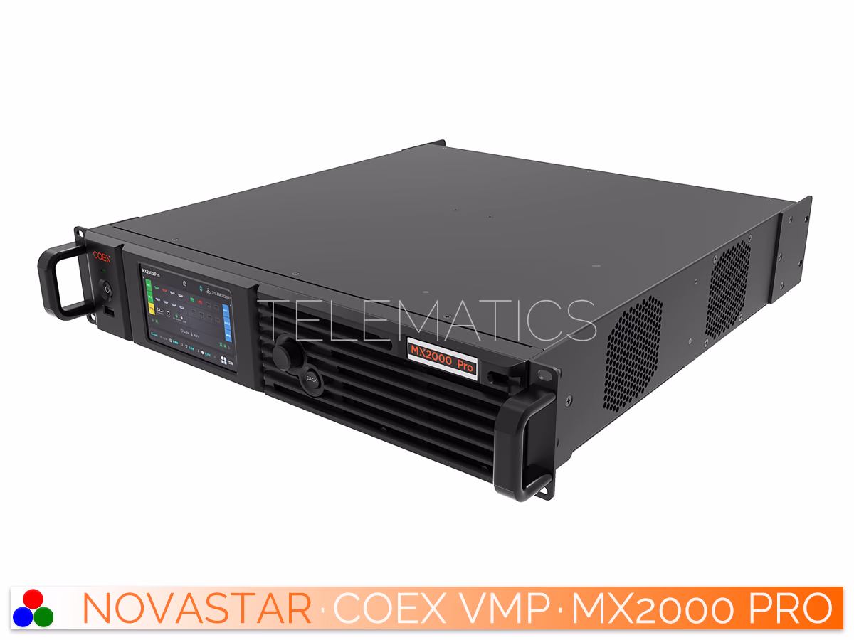 The Art Of Control · NovaStar COEX Series · Telematics Canada Elevated front-right view of the NovaStar MX2000 Pro rackmount chassis.