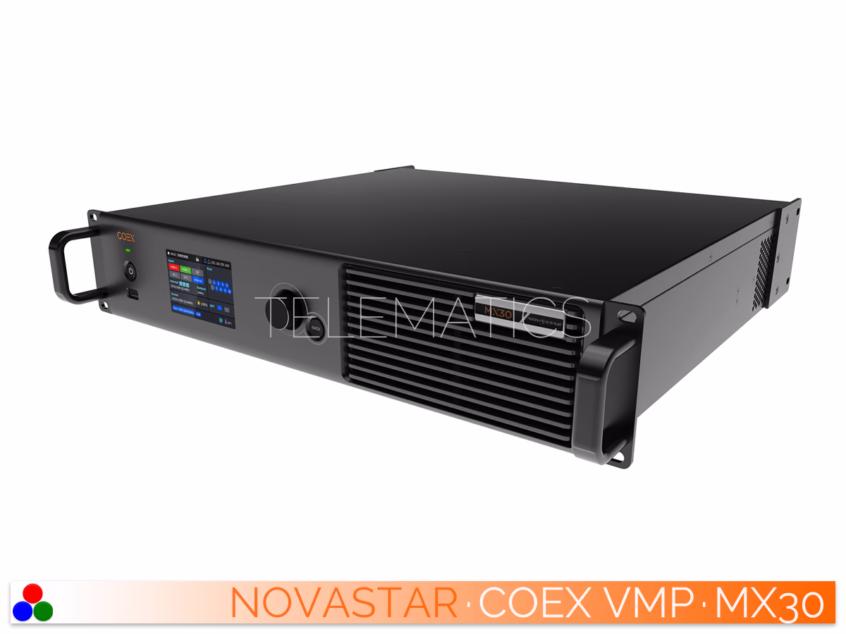 The Art Of Control · NovaStar COEX Series · Telematics Canada Elevated front-right view of the NovaStar MX30 rackmount chassis.