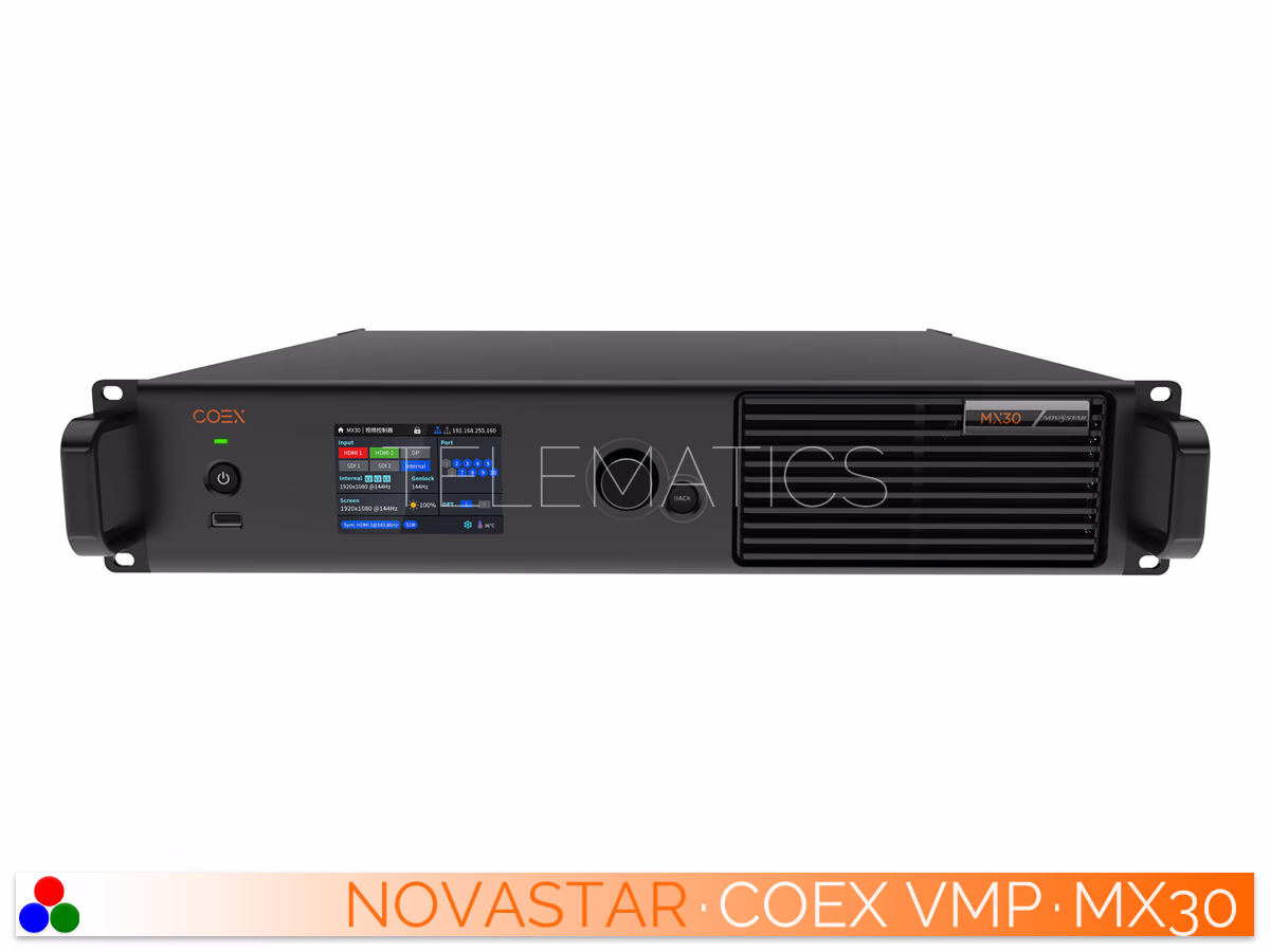 The Art Of Control · NovaStar COEX Series · Telematics Canada Straight front view of the NovaStar MX30 LED display controller.