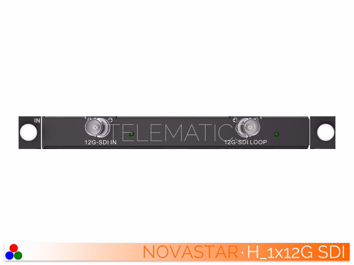 The Art Of Control · NovaStar H Series · Telematics Canada Front view of the NovaStar H-Series 1x 12G-SDI input card module.