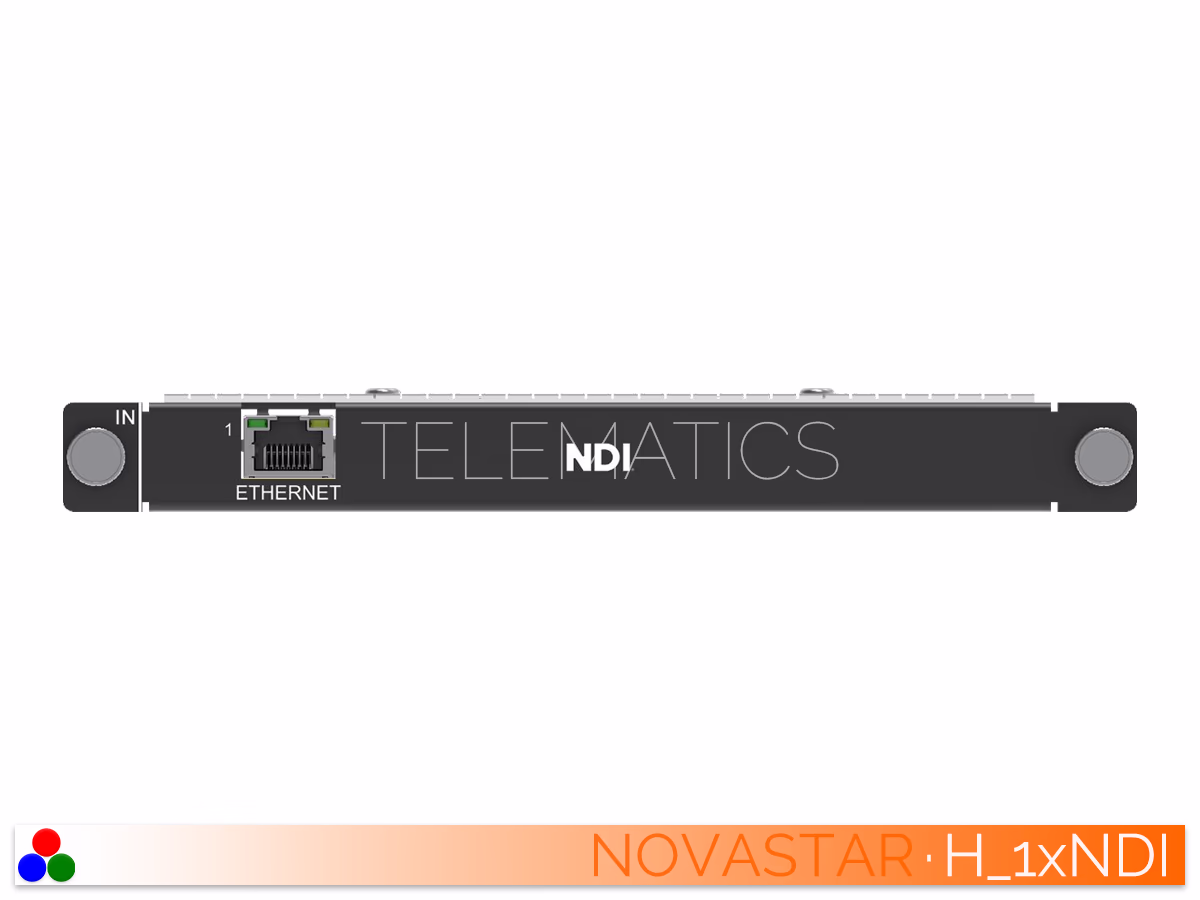 The Art Of Control · NovaStar H Series · Telematics Canada Front view of the NovaStar H-Series 1x NDI input card module.