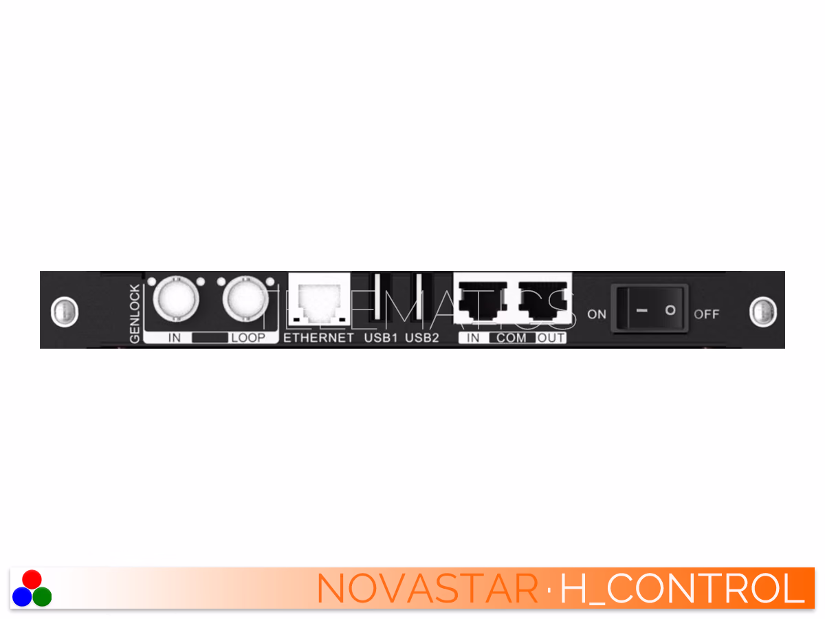 The Art Of Control · NovaStar H Series · Telematics Canada Front view of the NovaStar H-Series system control card module.