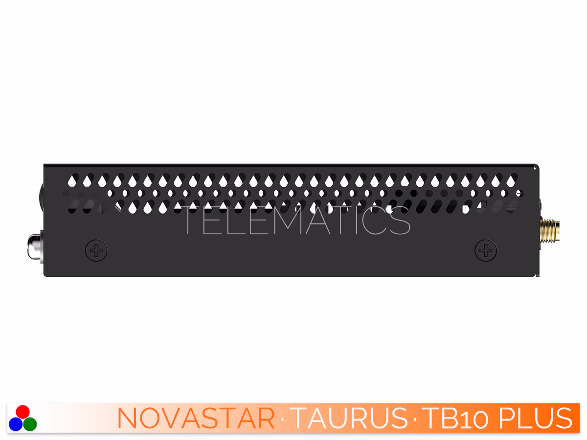 The Art Of Control · NovaStar Taurus Series · Telematics Canada Right side profile view of the NovaStar Taurus TB10 Plus multimedia player enclosure.